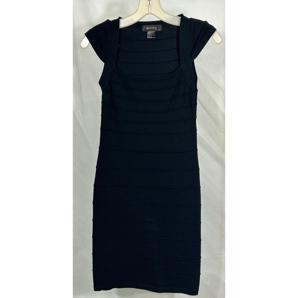 KOPA Black Bandage Bodycon Dress XS | Stretch Viscose Blend Mini Cocktail
